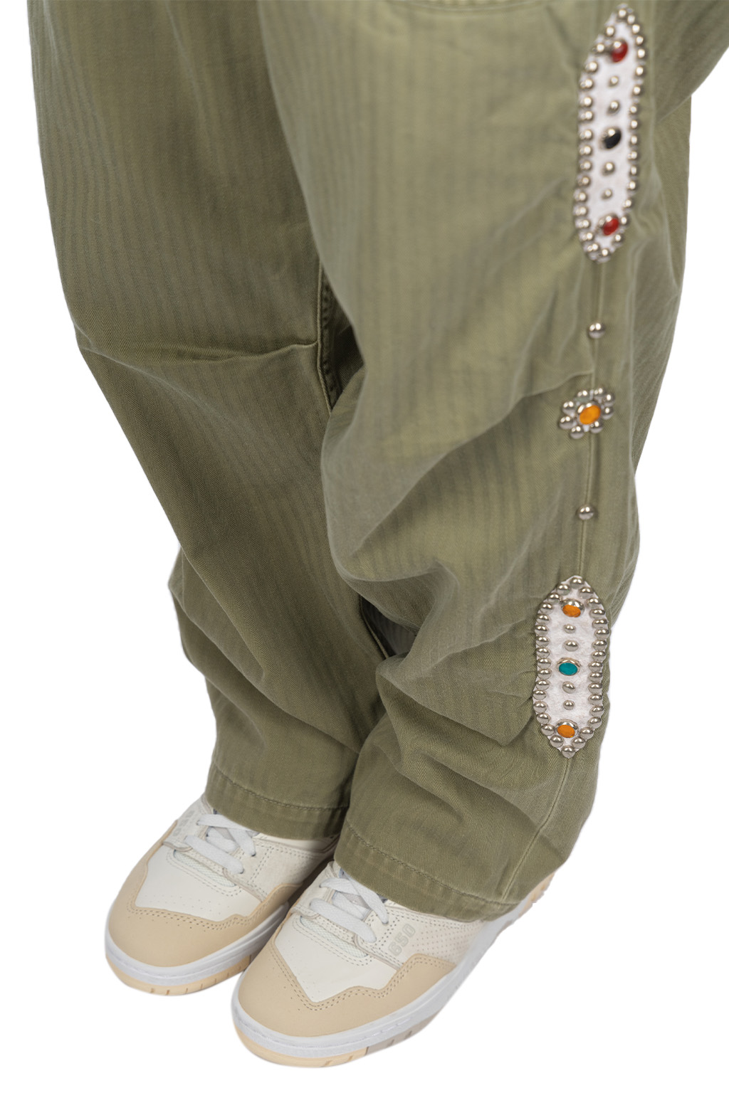 Kapital - Sulfur Herringbone EASY BAKER Pants (STUDS Remake) - Khaki