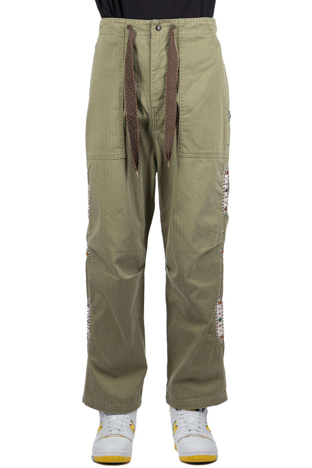 Kapital - Sulfur Herringbone EASY BAKER Pants (STUDS Remake) - Khaki