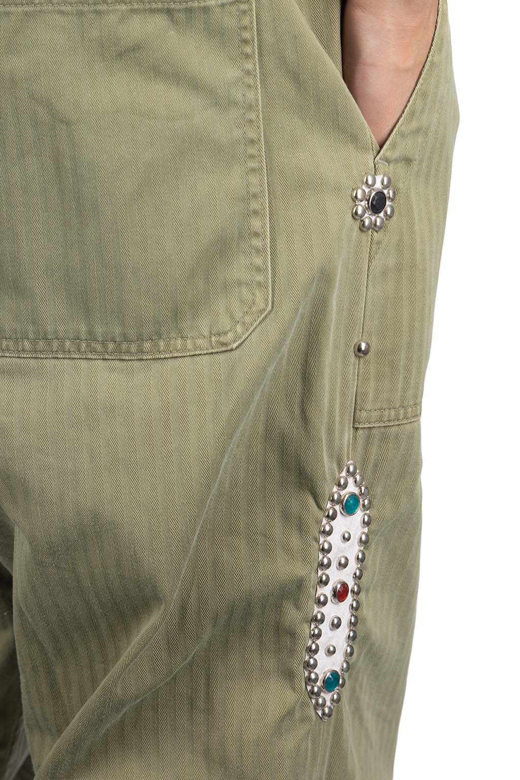 Kapital - Sulfur Herringbone EASY BAKER Pants (STUDS Remake) - Khaki