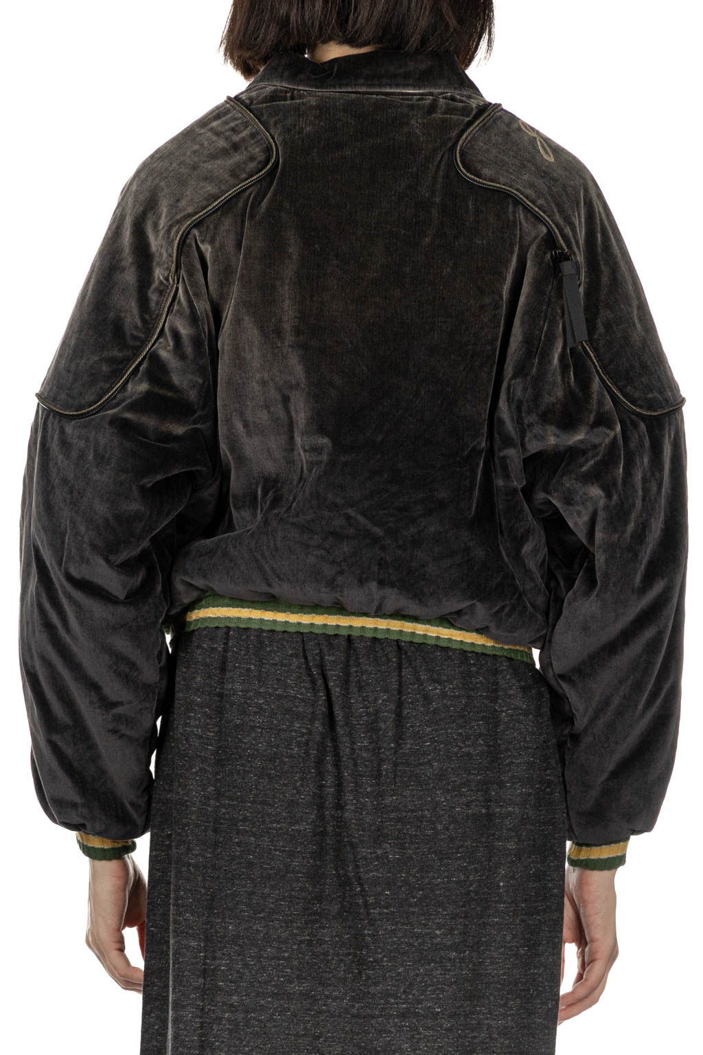 Kapital - Velveteen SHAM BOMBER Drizzler JKT - BLK