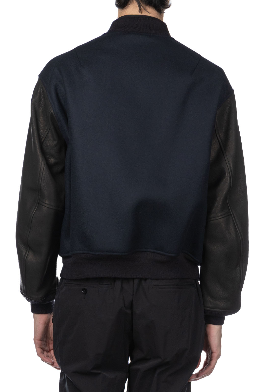 Kaptain Sunshine - Leather Sleeve Award Jacket - Top Navy