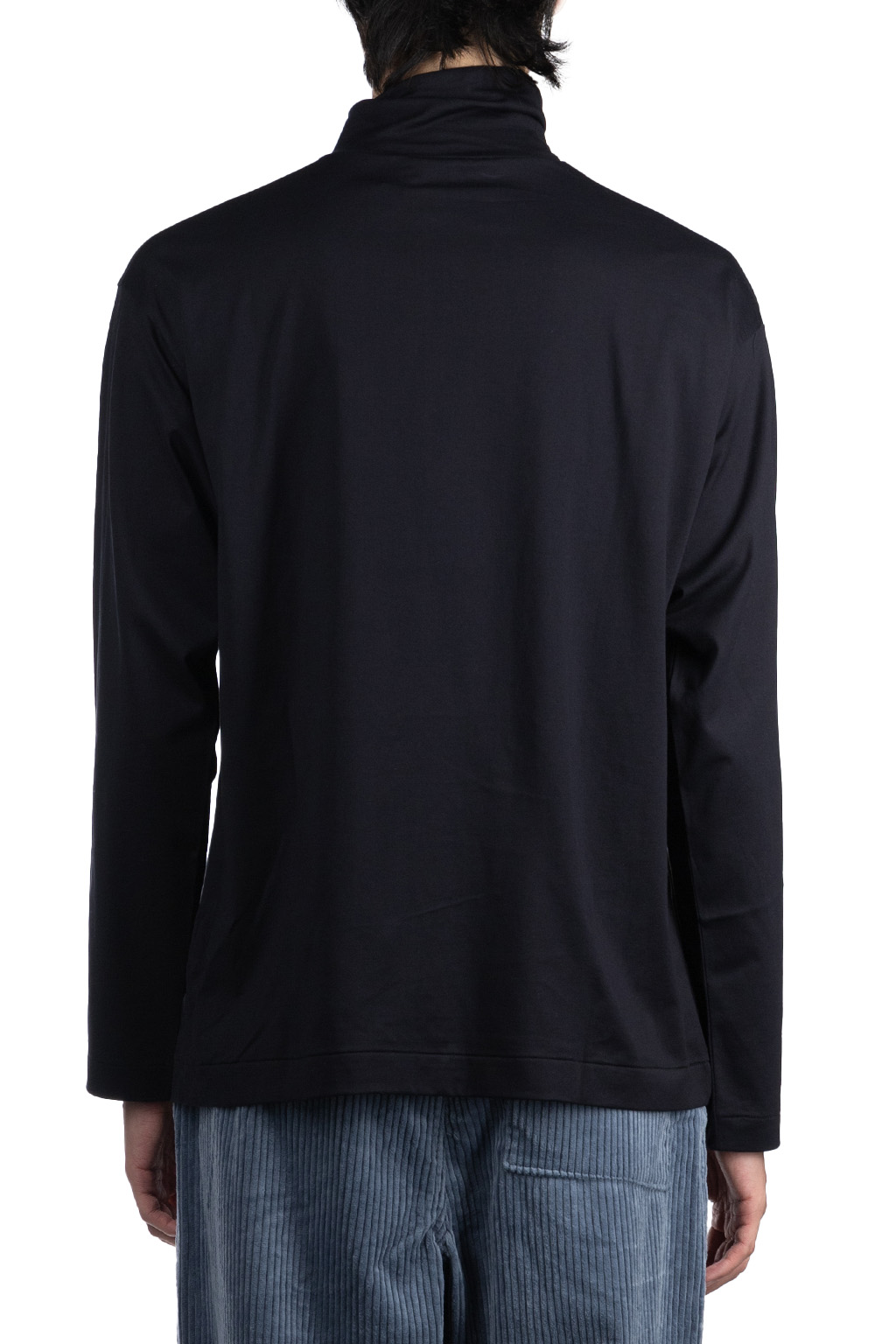 Kaptain Sunshine - Suvin Suede Tenjiku Highneck LS Tee - Navy