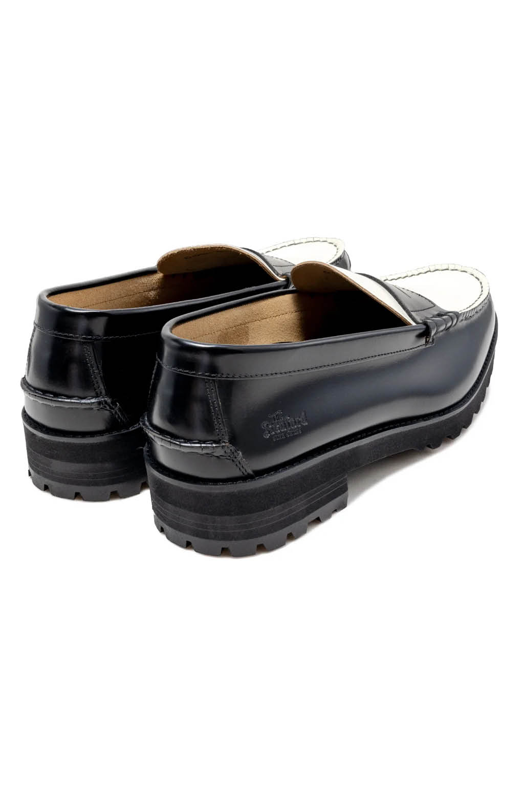 Kenford Fine Shoes - Mens Tank Sole Loafers - Black White