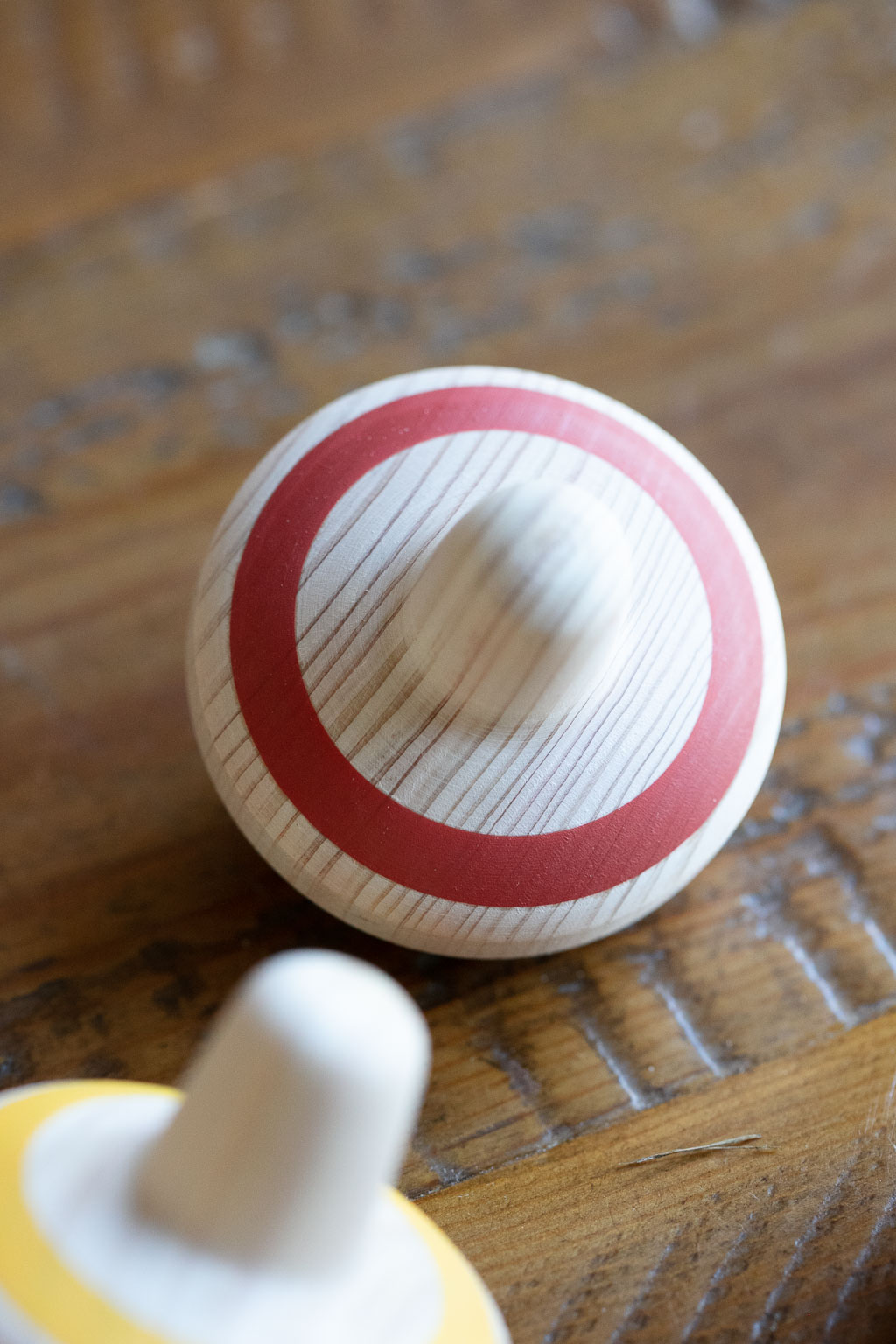 Kumamoto Wood Works Hand Spinning Top in 3 Colour Choices