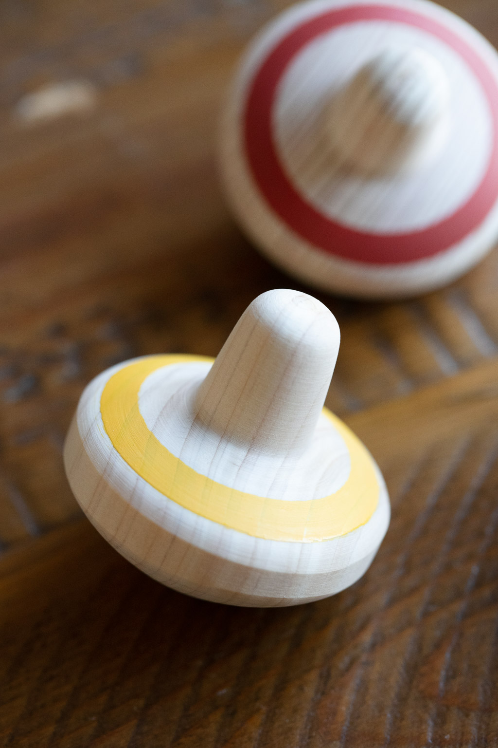 Kumamoto Wood Works Hand Spinning Top in 3 Colour Choices