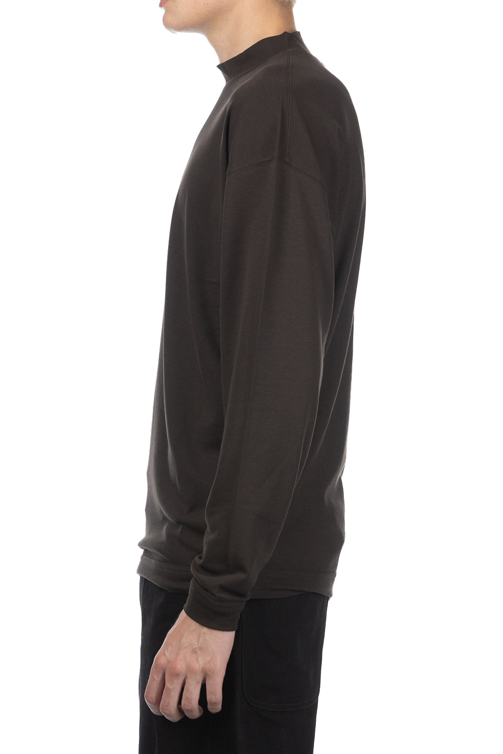 Lemaire - Mock Neck Long Sleeve Tee - Dark Expresso