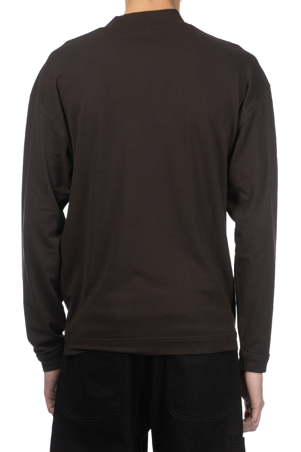 Lemaire - Mock Neck Long Sleeve Tee - Dark Expresso