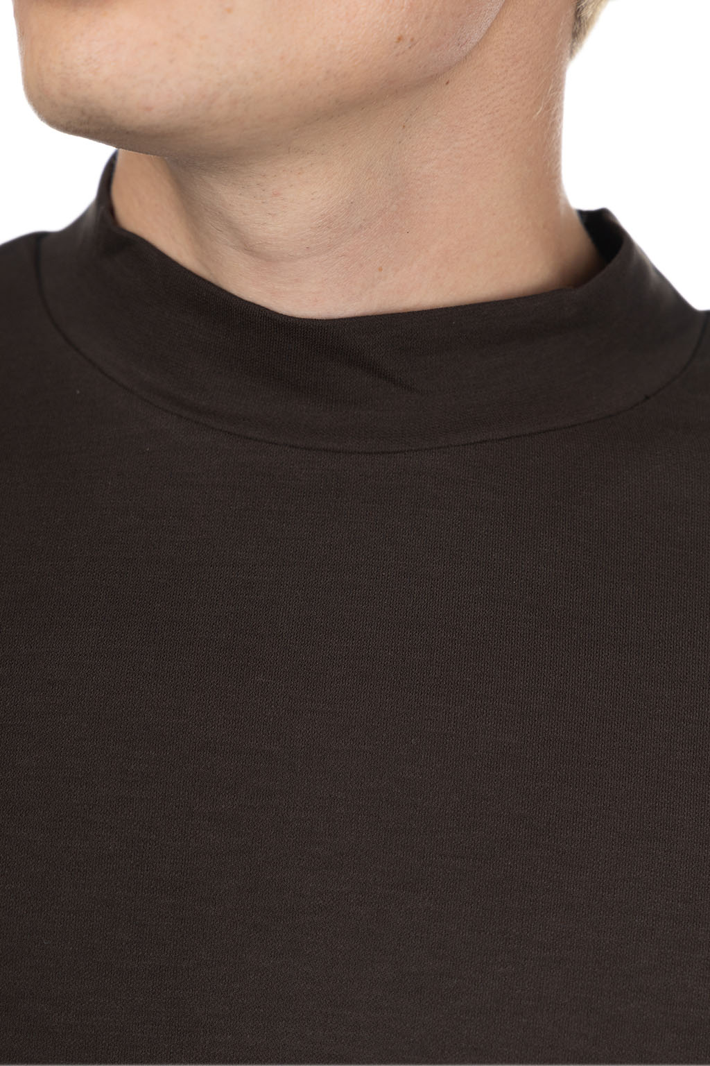 Lemaire - Mock Neck Long Sleeve Tee - Dark Expresso