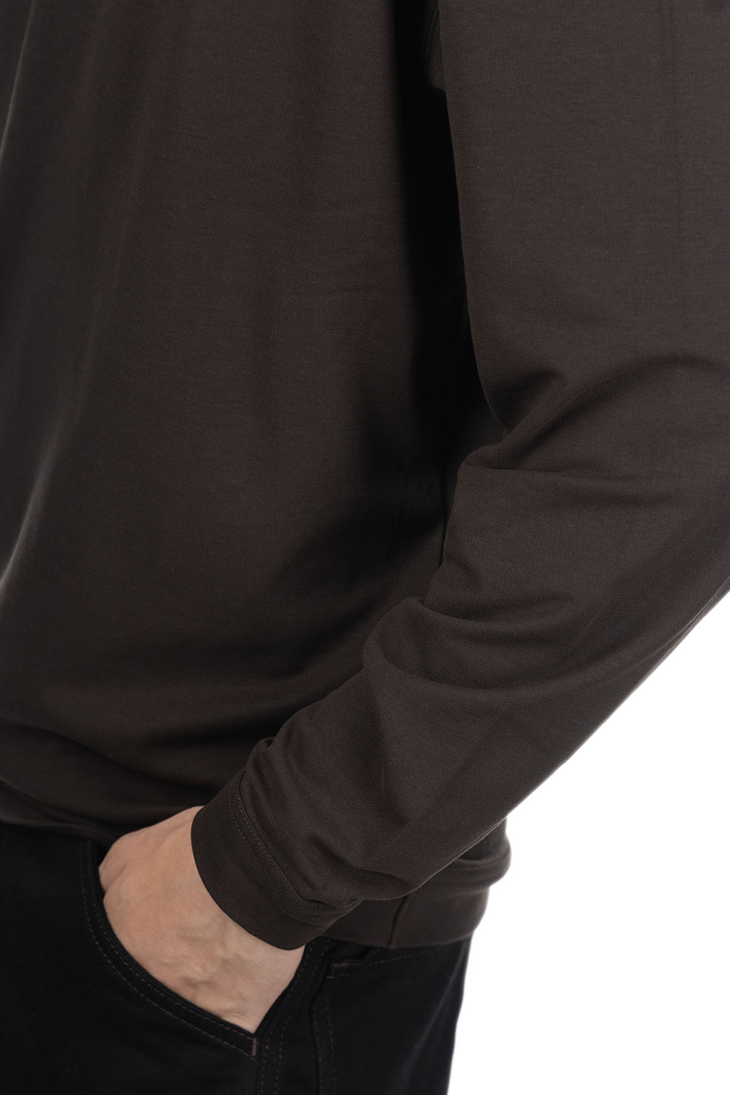 Lemaire - Mock Neck Long Sleeve Tee - Dark Expresso