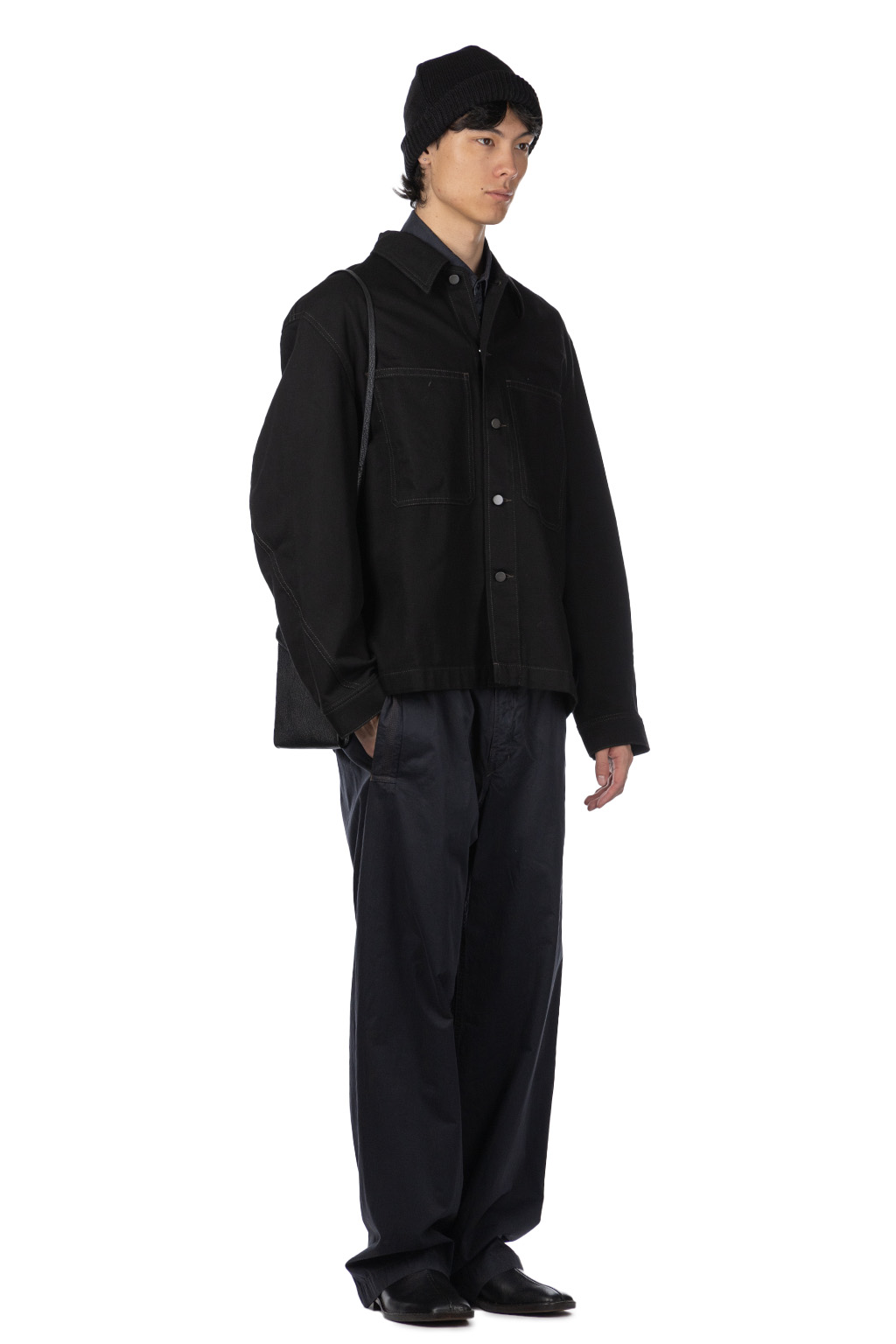 Lemaire - Twisted Sleeve Boxy overshirt-Black