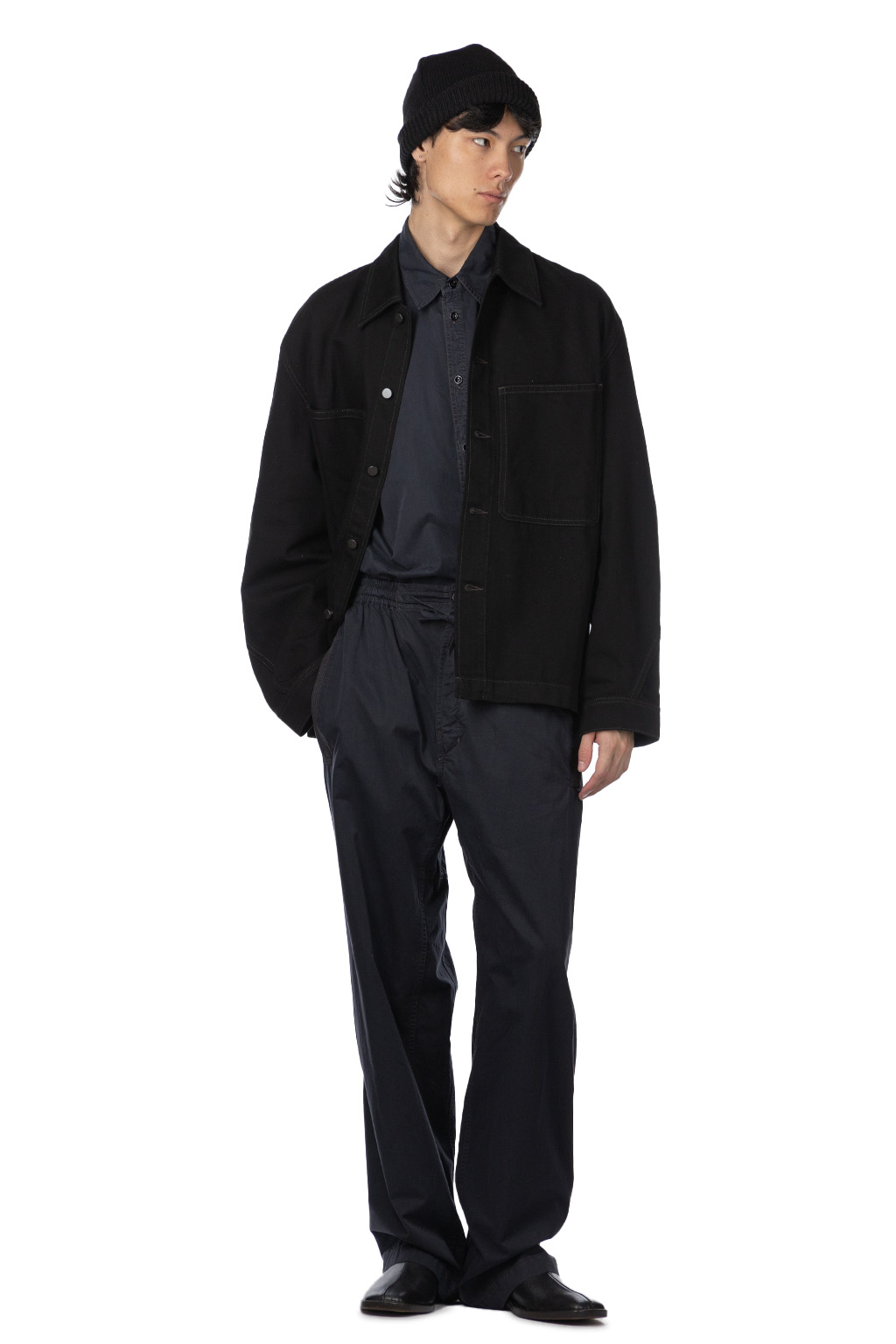 Lemaire - Twisted Sleeve Boxy overshirt-Black