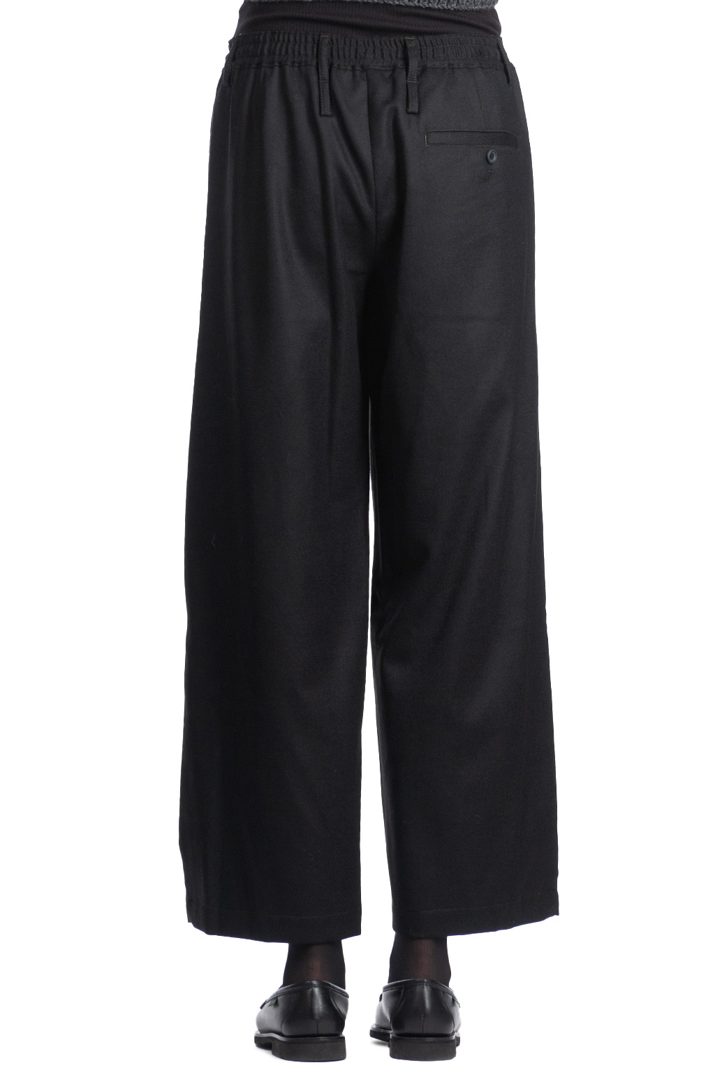 MUL PLA - Wool Flannel Easy Pants - Black