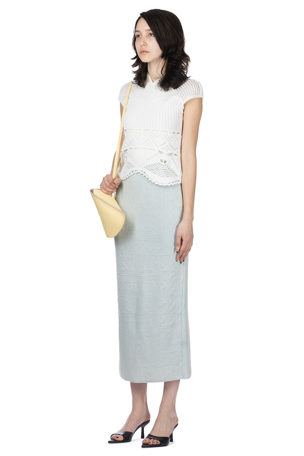 Mame Kurogouchi - Cotton Lace Sleeveless Knitted Top - White