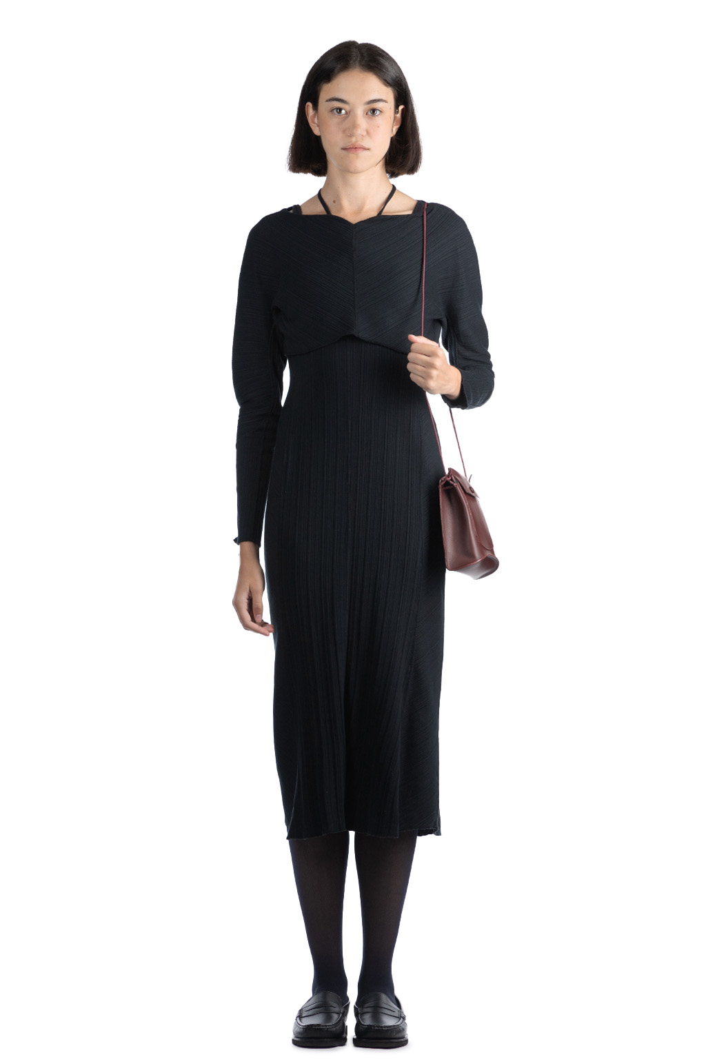 Mame Kurogouchi | Long Sleeve Dress-Black | Women | Blue Button Shop