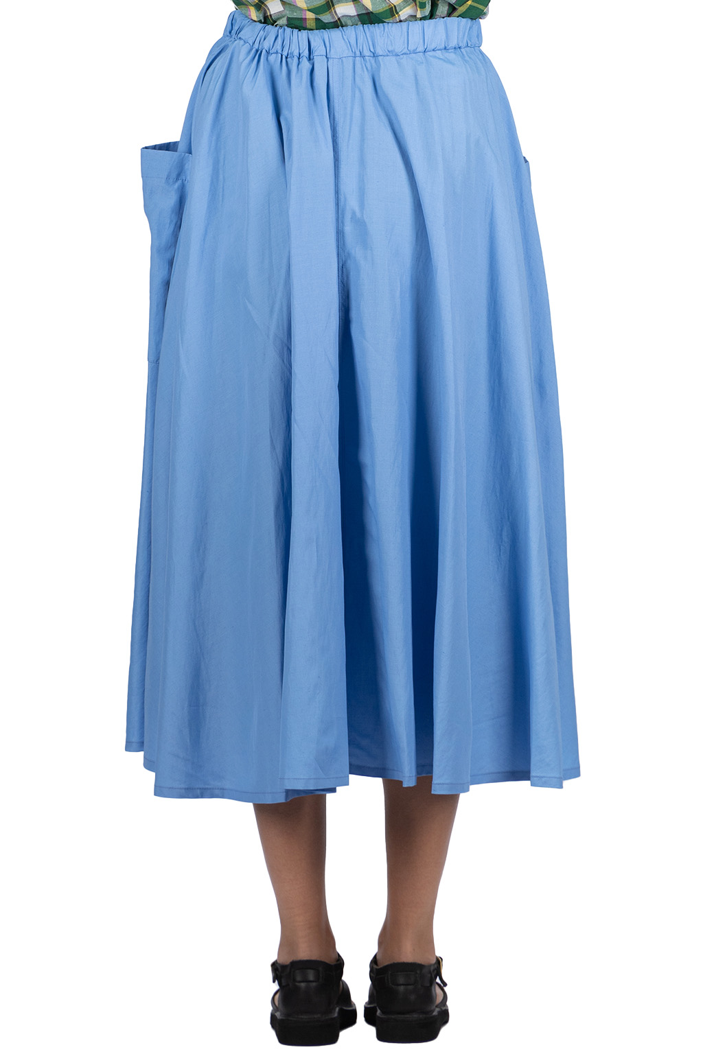 Manon - Box Pocket Flare Skirt - Blue