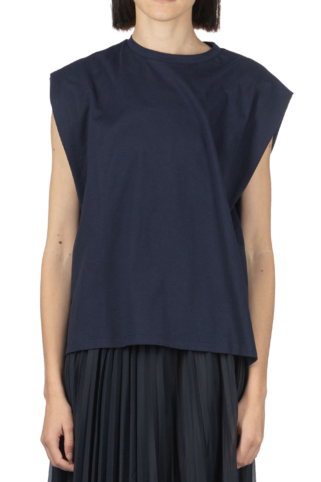 Manon - In Tuck Sleeve Tee - Navy