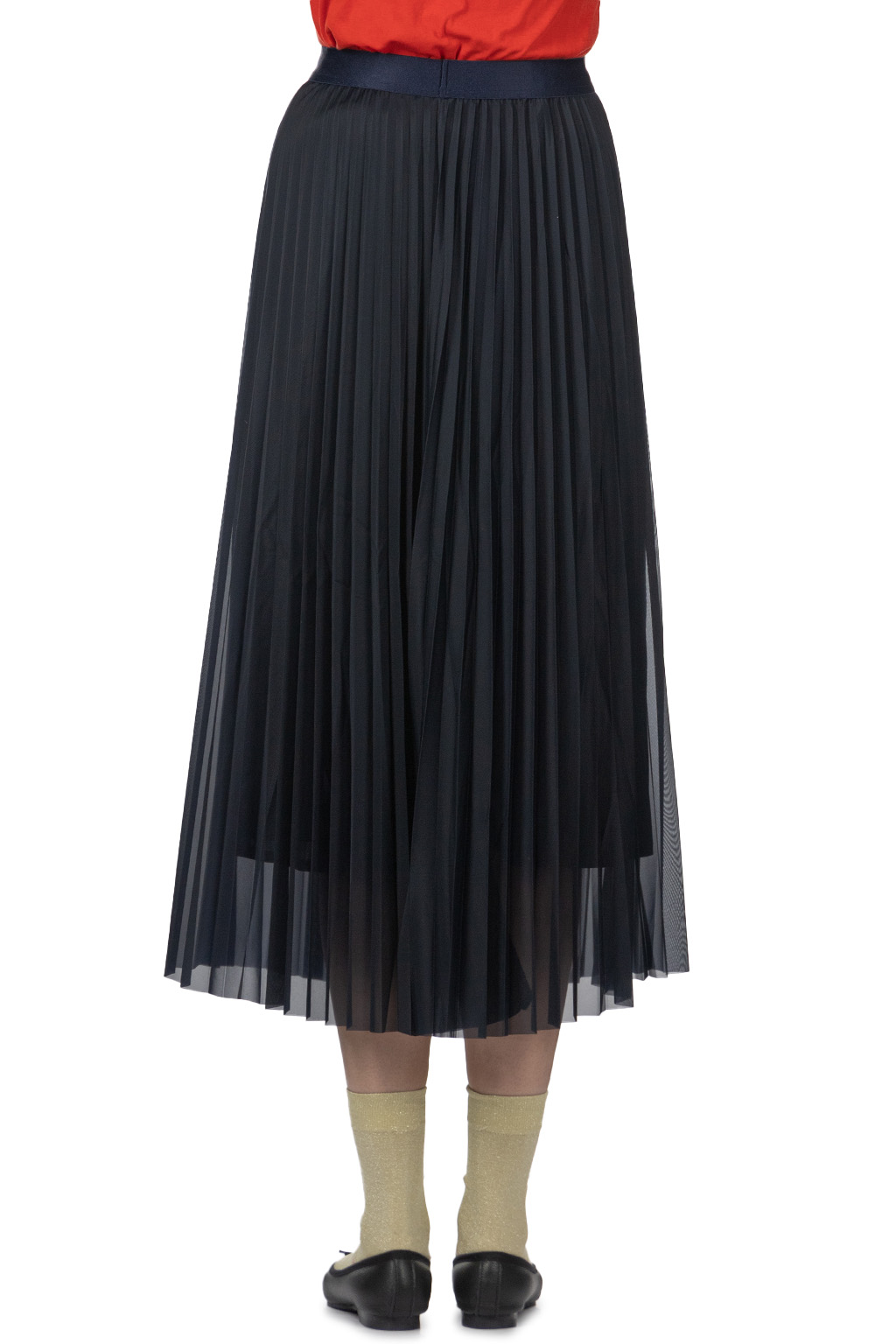 Manon - Tricot Pleated Skirt - Navy