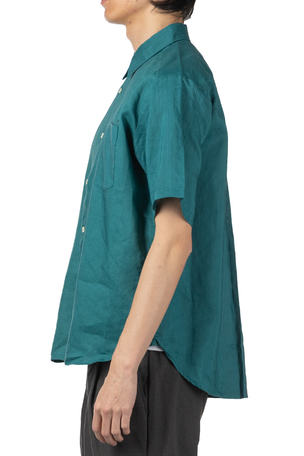 Manual Alphabet - OD Linen Loose Fit SS Shirt - Green