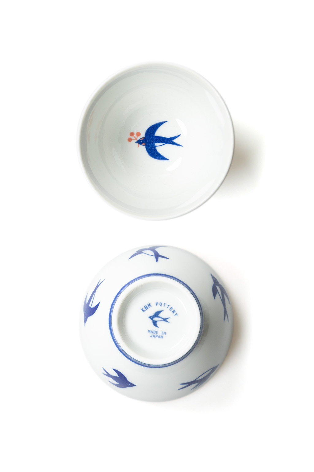 Mino Pottery - Swallow Rice Bowl - Set of 2