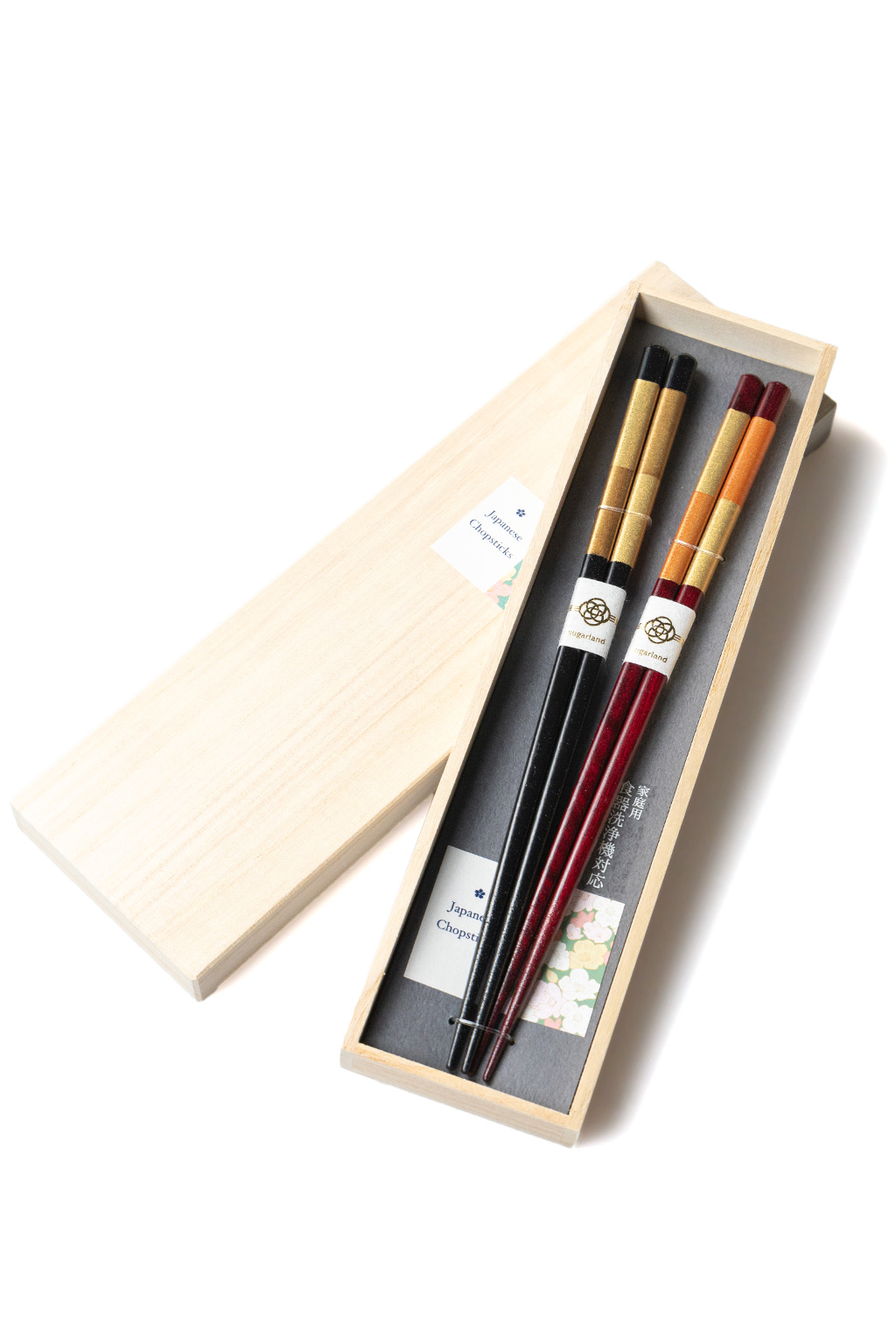 Mino Washi - Chopsticks - 2 Pairs - Gold Checker