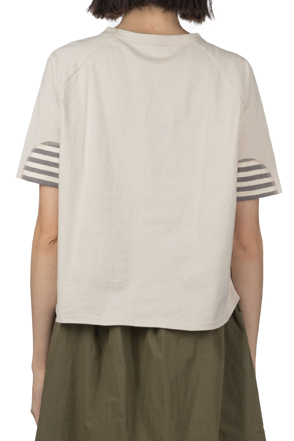 NARU  - Jersey Elbow Patch Tee - Ecru