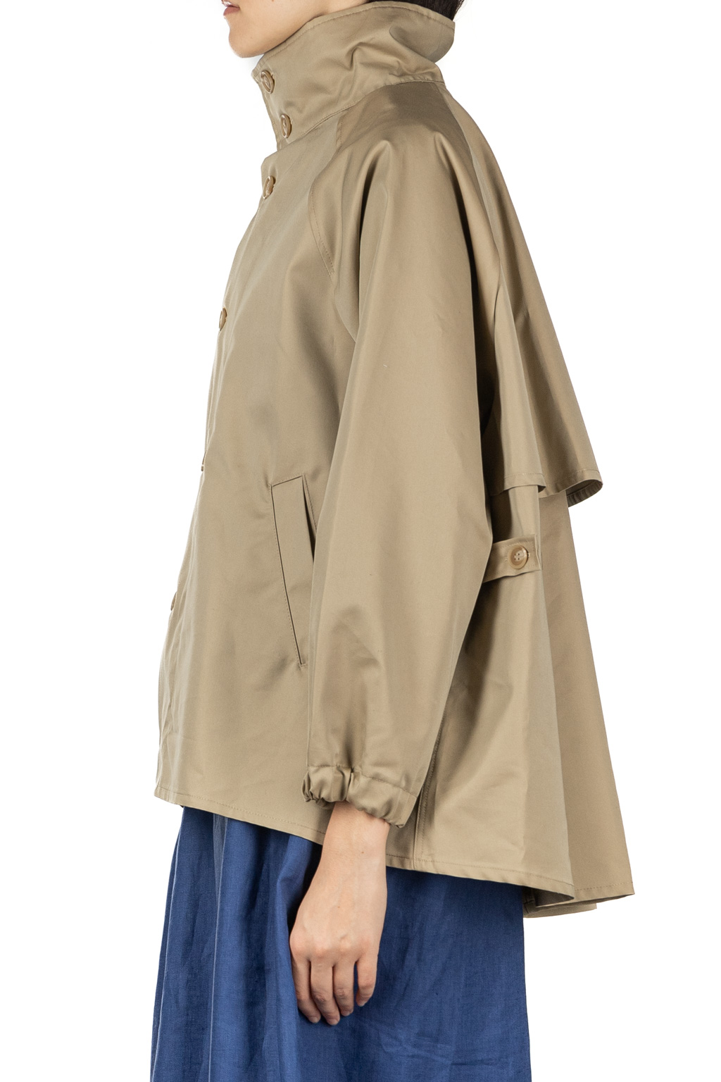 NARU  - Water Repellent Short Trench Coat - Beige