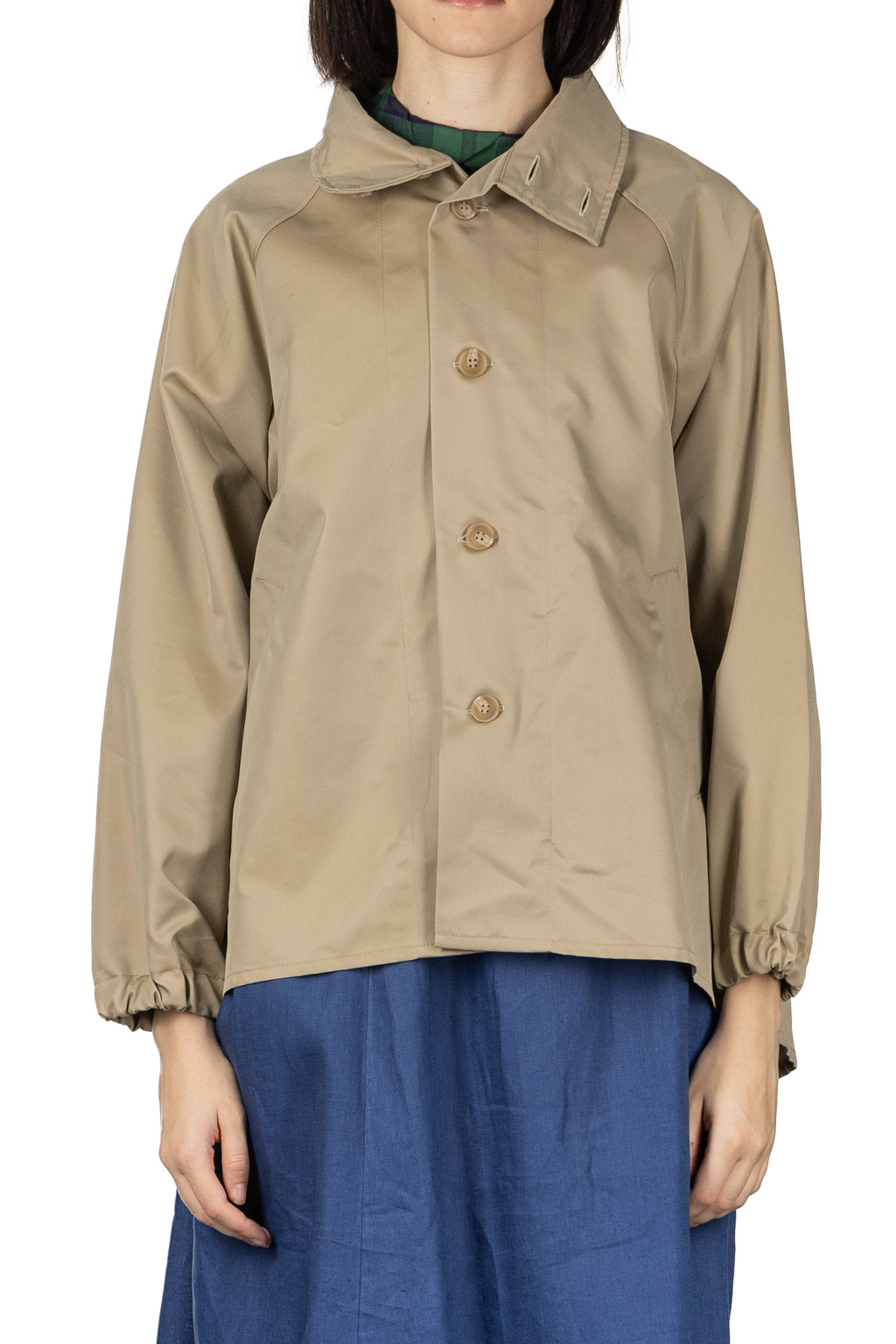 NARU  - Water Repellent Short Trench Coat - Beige