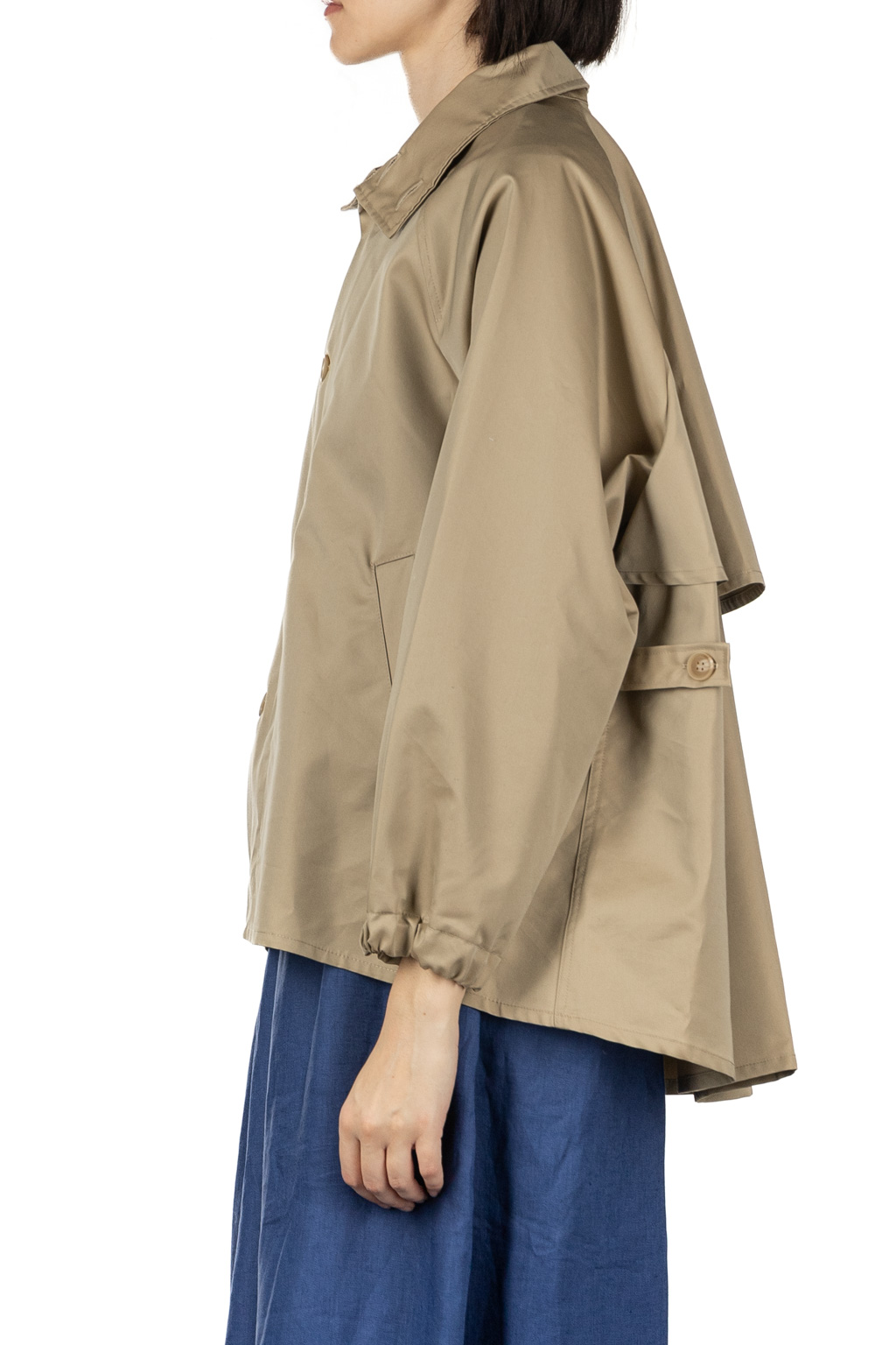 NARU  - Water Repellent Short Trench Coat - Beige