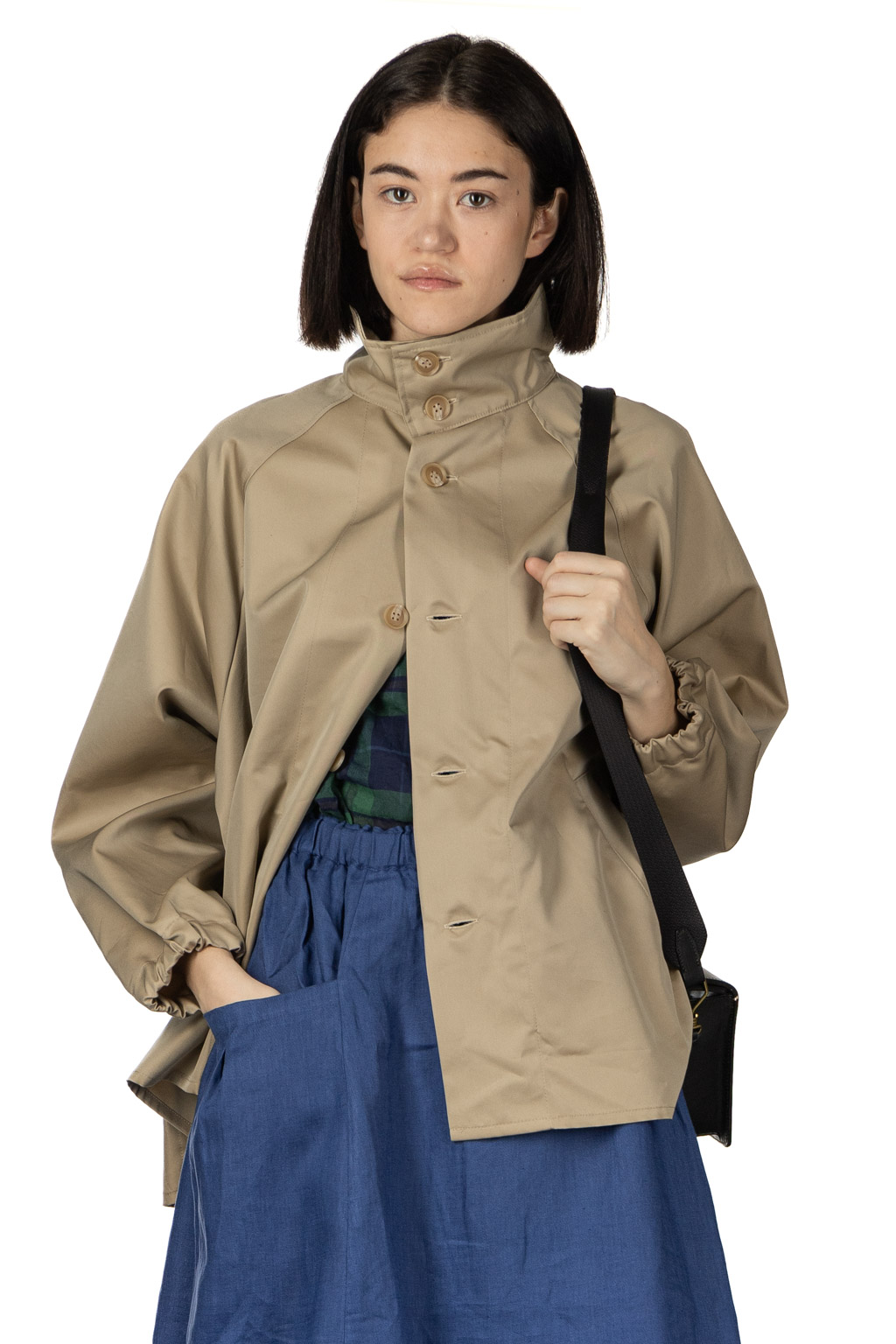 NARU  - Water Repellent Short Trench Coat - Beige