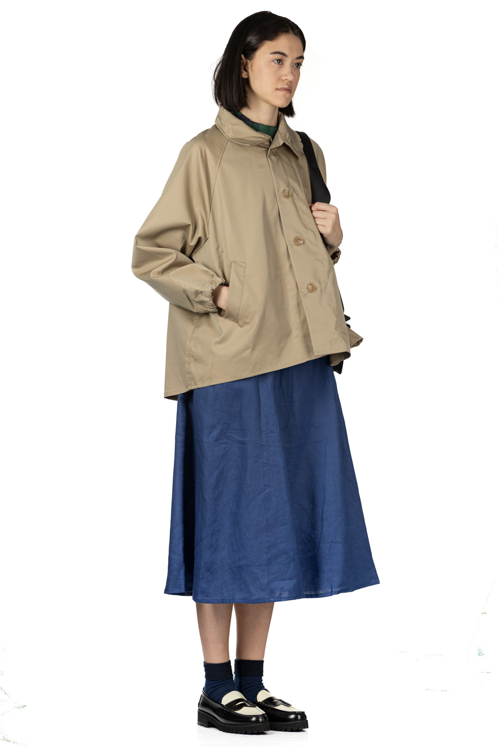 NARU  - Water Repellent Short Trench Coat - Beige