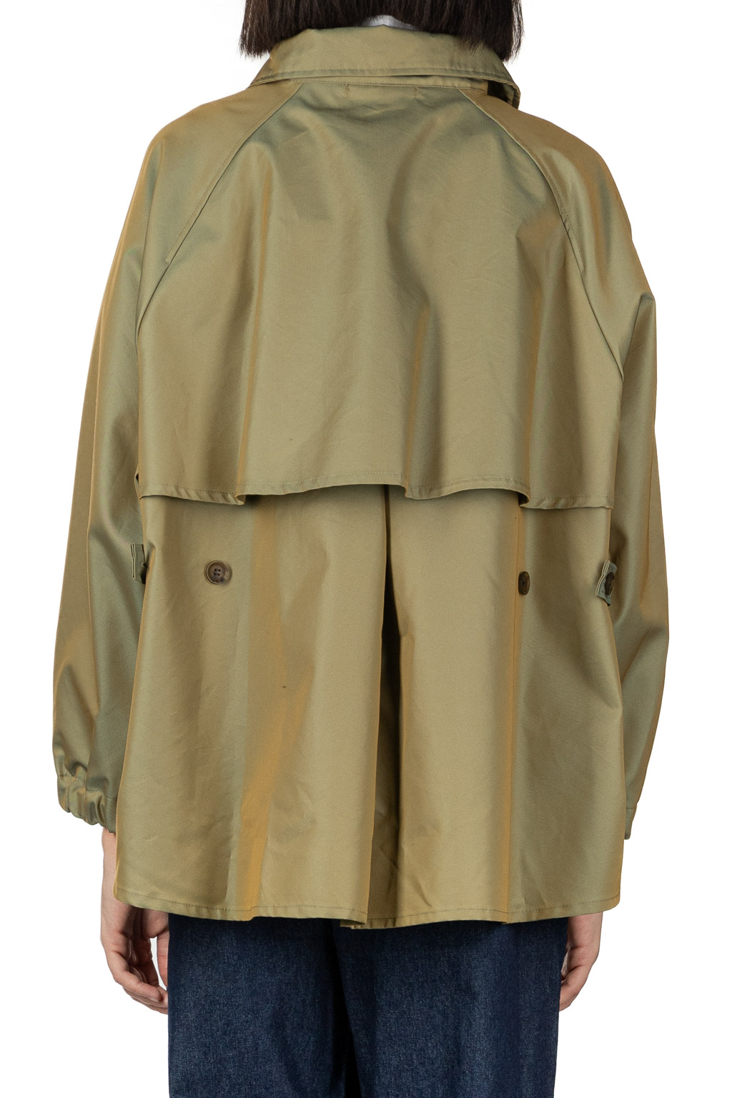 NARU  - Water Repellent Short Trench Coat - Khaki