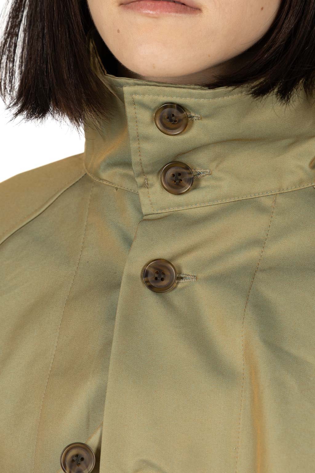 NARU  - Water Repellent Short Trench Coat - Khaki