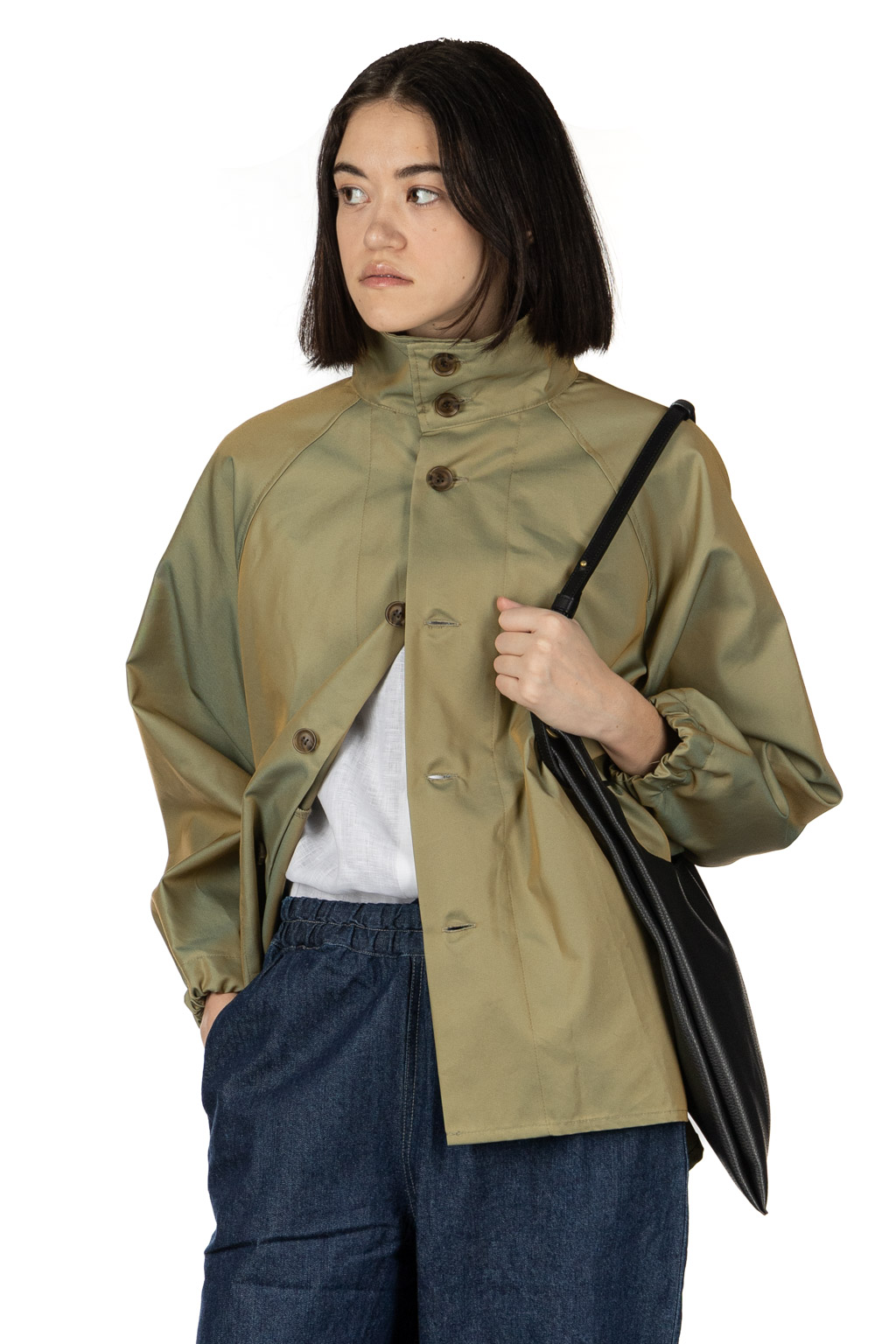 NARU  - Water Repellent Short Trench Coat - Khaki