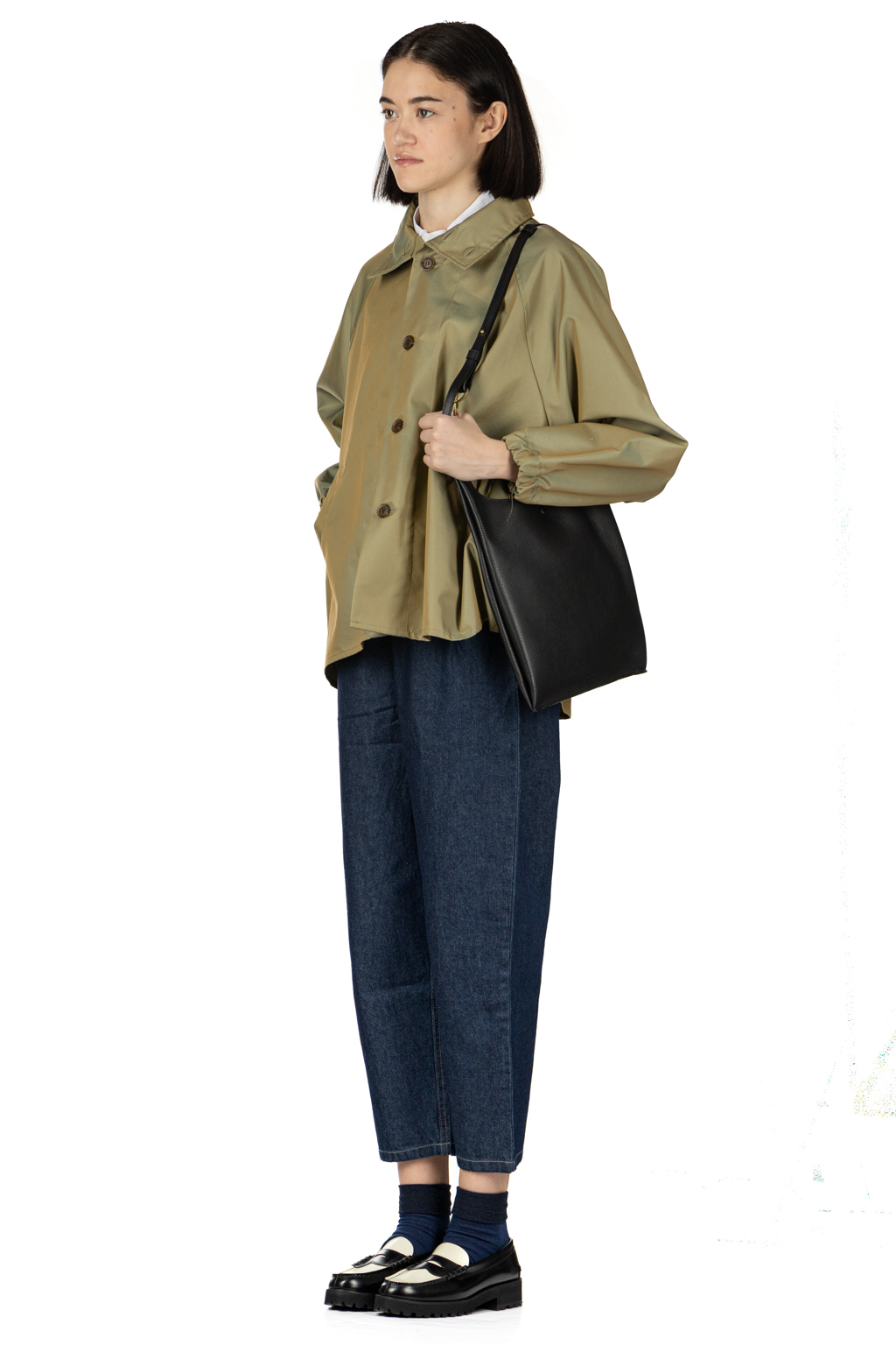 NARU  - Water Repellent Short Trench Coat - Khaki