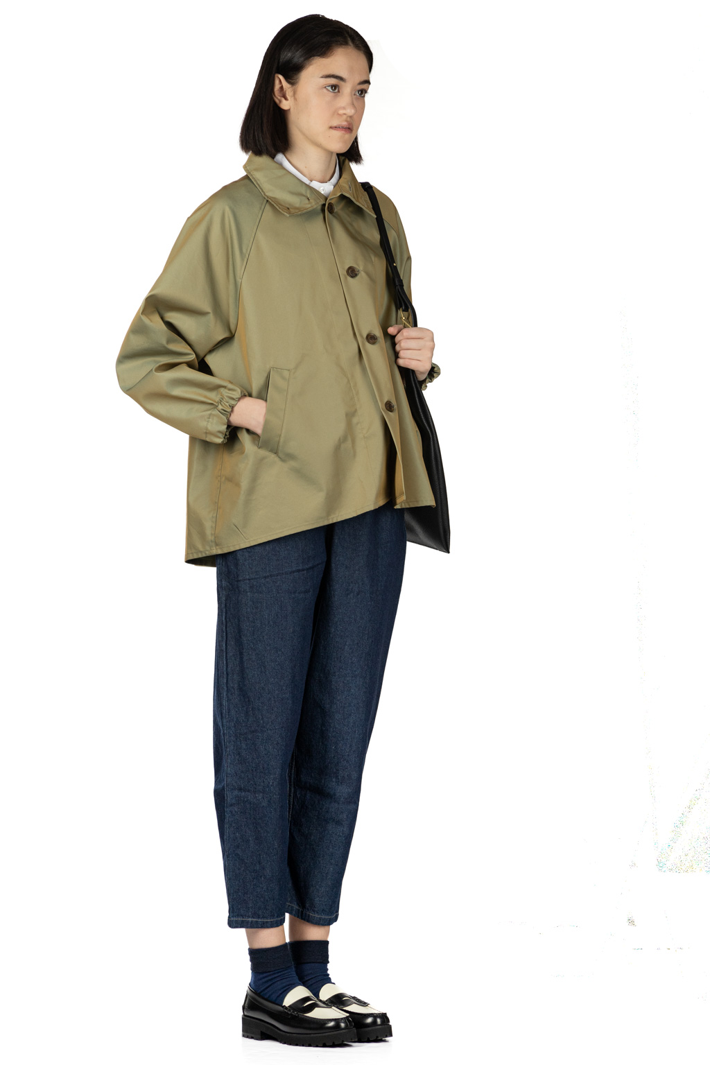 NARU  - Water Repellent Short Trench Coat - Khaki