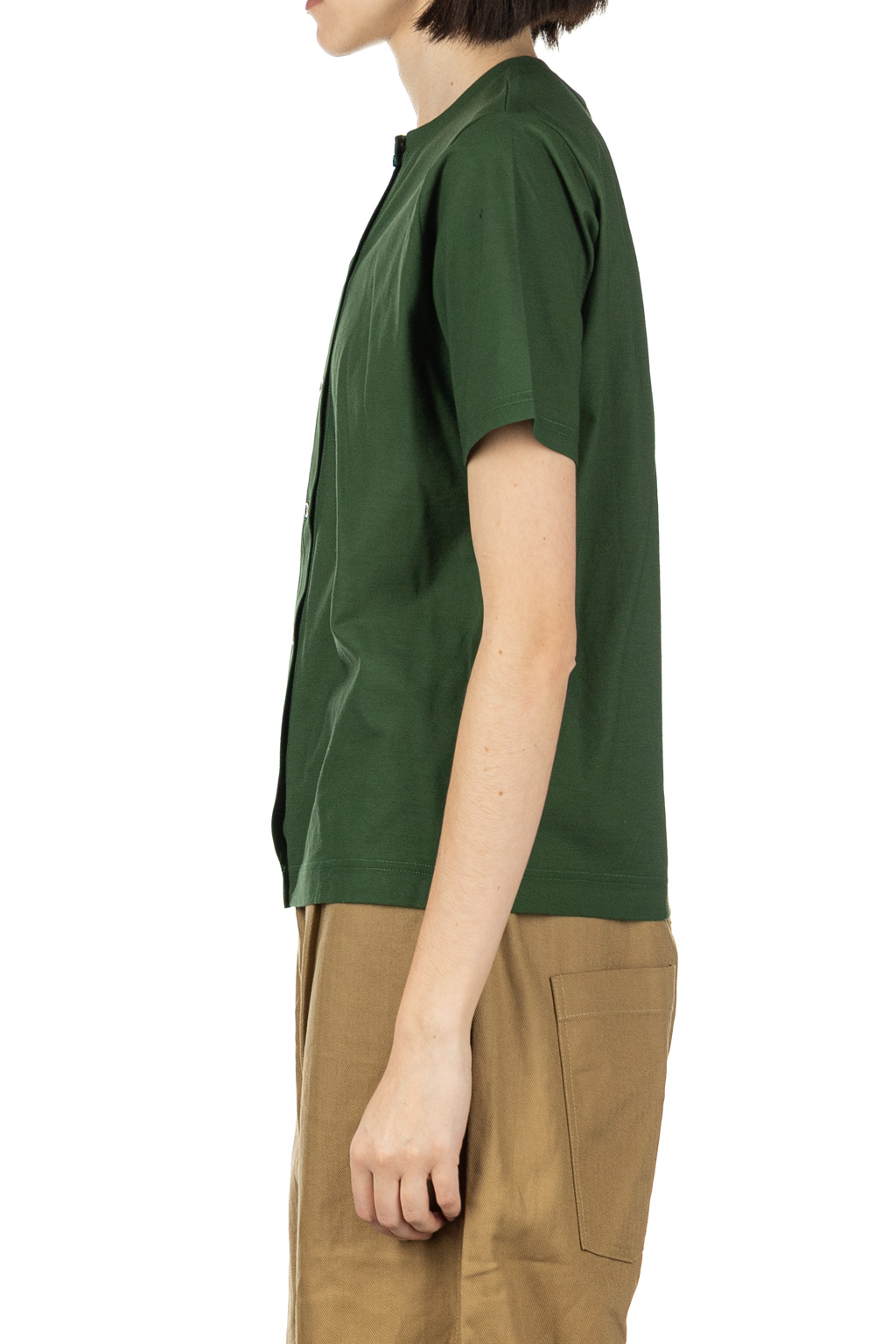 Nachukara - Crew Neck Half Sleeve Cardigan - Green