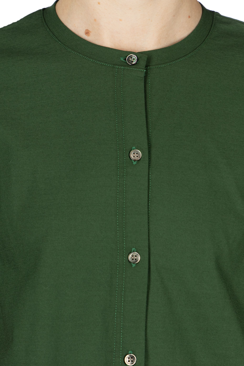 Nachukara - Crew Neck Half Sleeve Cardigan - Green