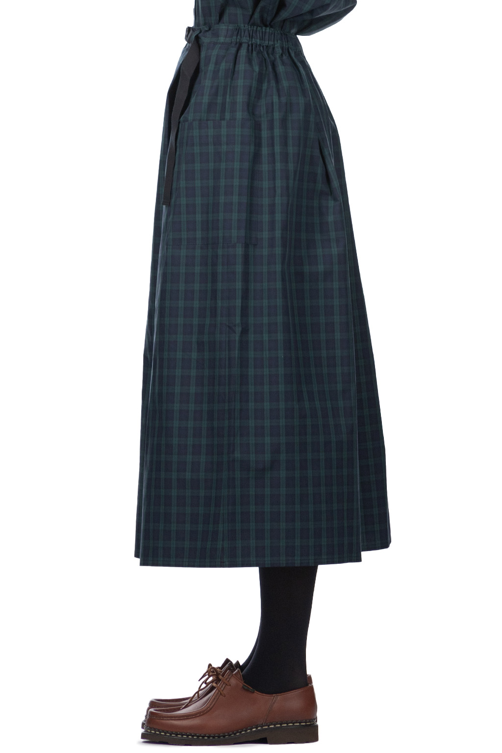 Nachukara - DOVERS: Typewriter Check Skirt - Black Watch