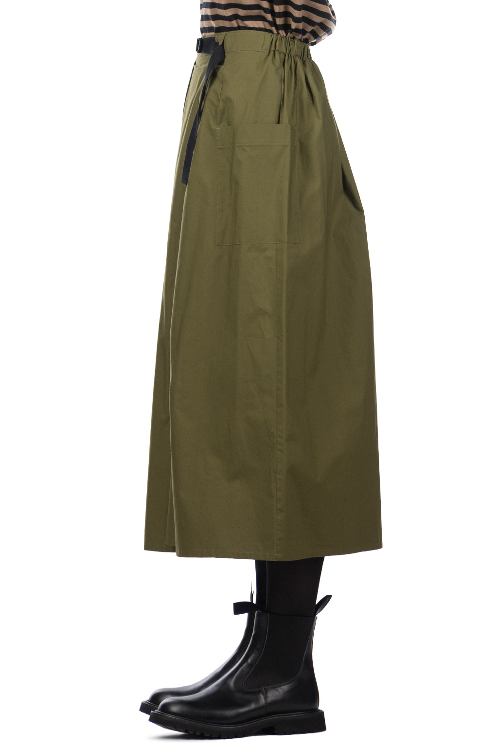 Nachukara - DOVERS: Typewriter Check Skirt - Khaki