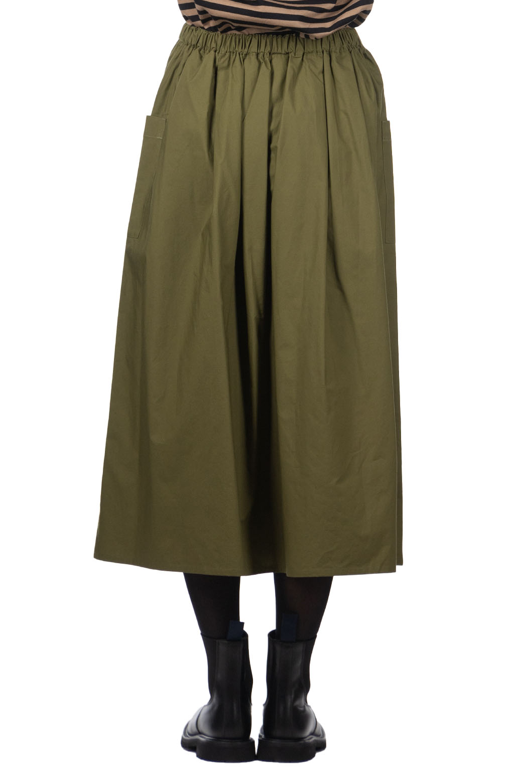 Nachukara - DOVERS: Typewriter Check Skirt - Khaki