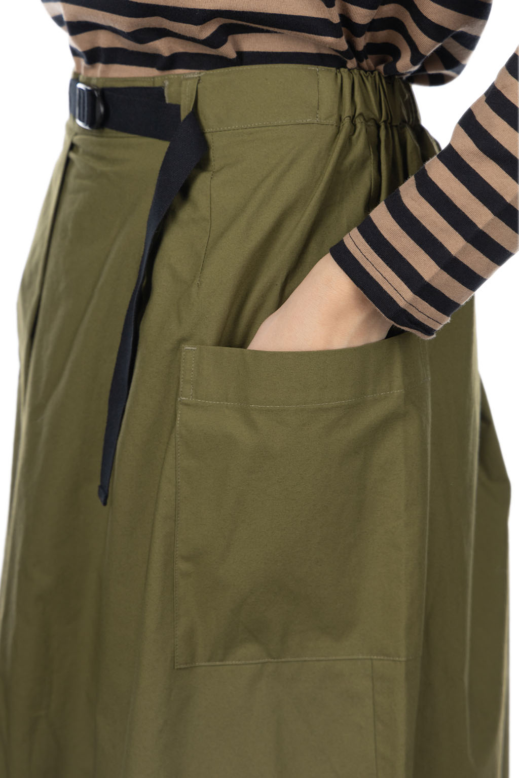 Nachukara - DOVERS: Typewriter Check Skirt - Khaki