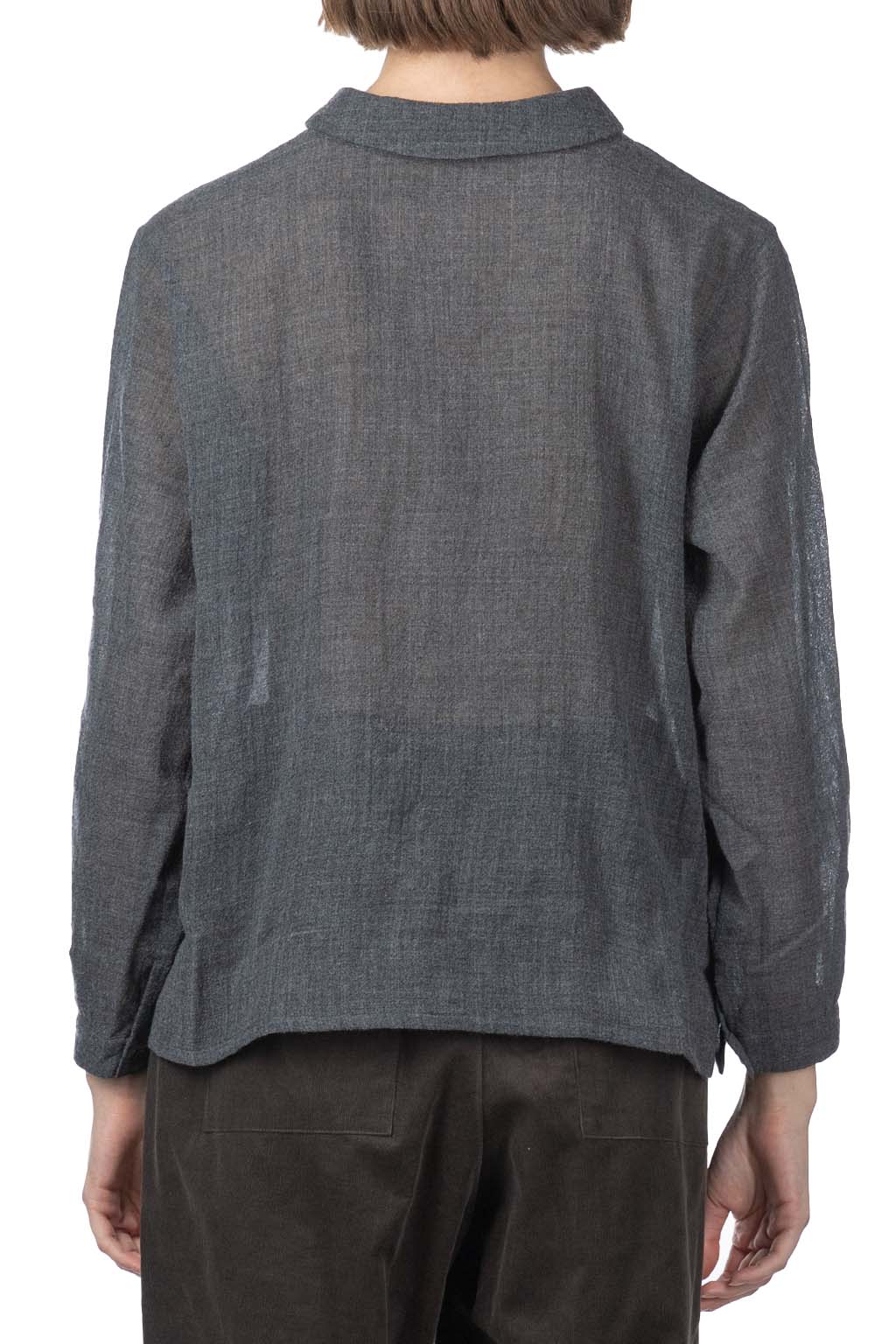 Nachukara - DOVERS: Wool Gauze 2 Way Blouse - Charcoal