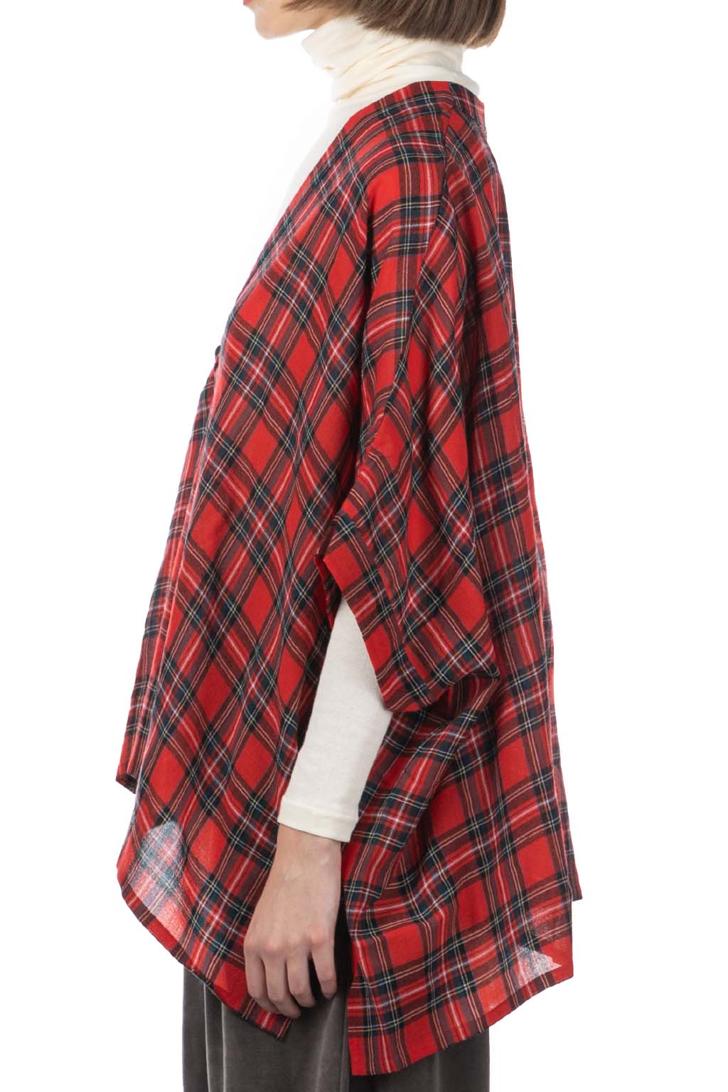 Nachukara - DOVERS: Wool Gauze Poncho - Red