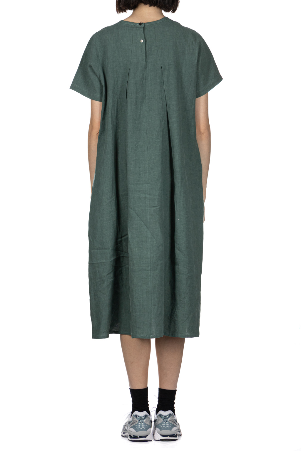 Nachukara - French Linen A-Line Dress - Green