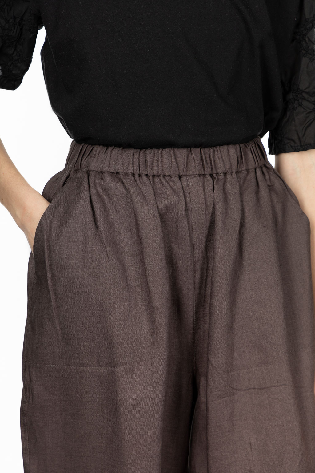 Nachukara - French Linen Cocoon Pants - Charcoal