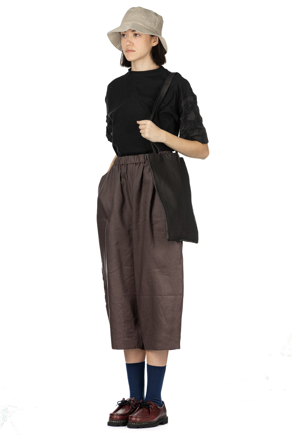 Nachukara - French Linen Cocoon Pants - Charcoal