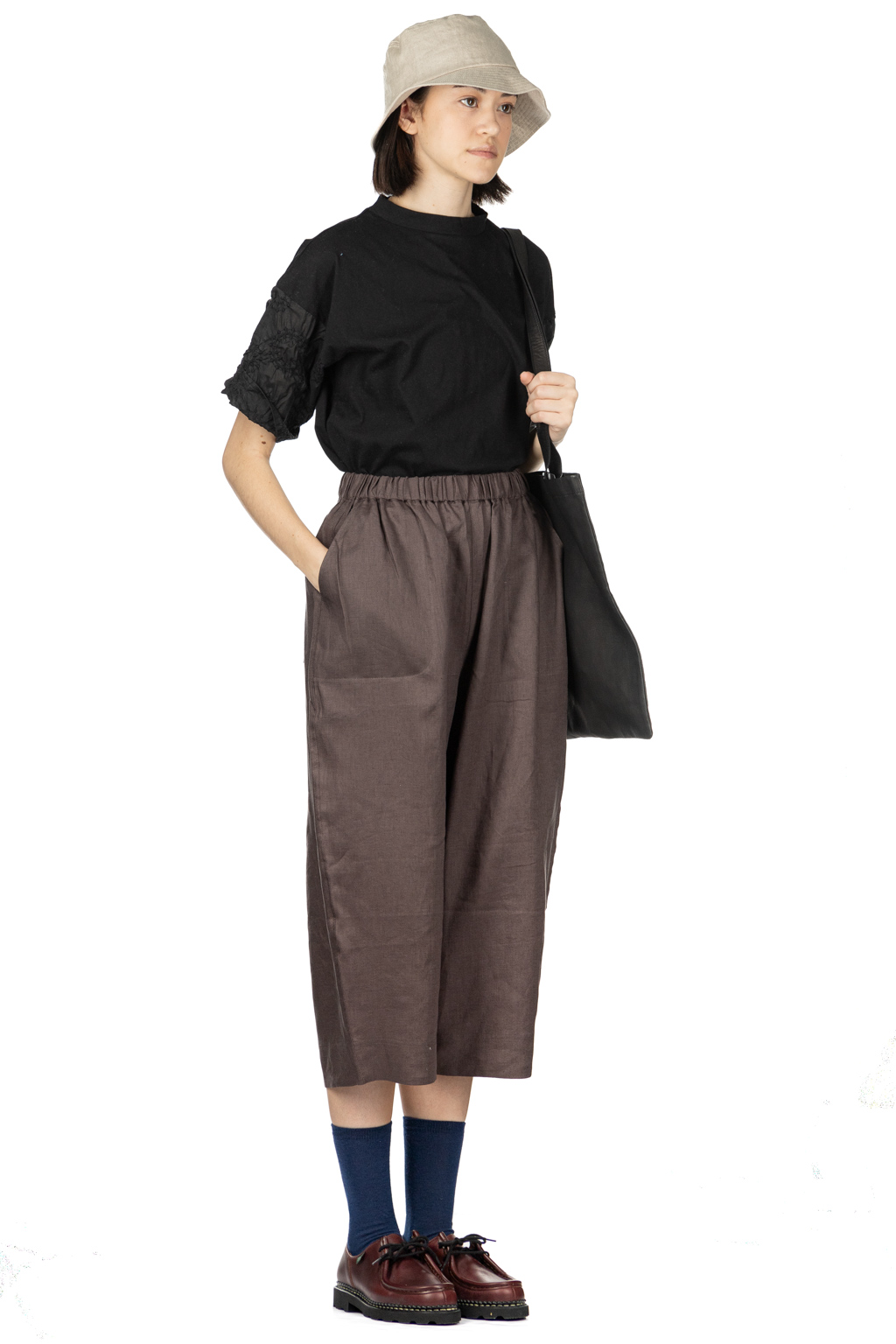 Nachukara - French Linen Cocoon Pants - Charcoal