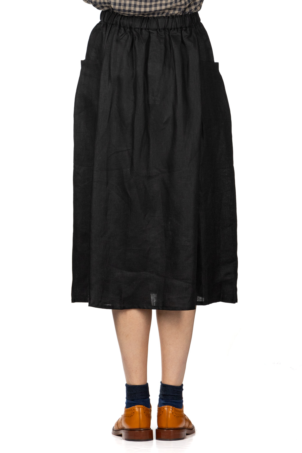 Nachukara - French Linen Side Pocket Skirt - Black