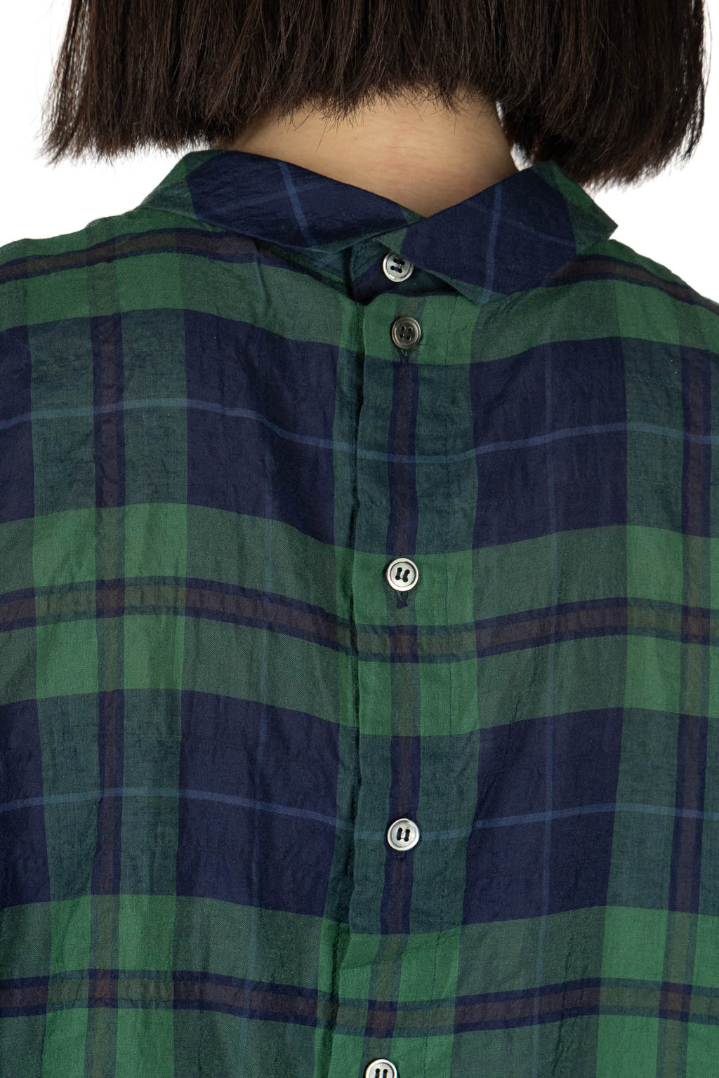 Nachukara - Layered Collar Blouse - Navy Green