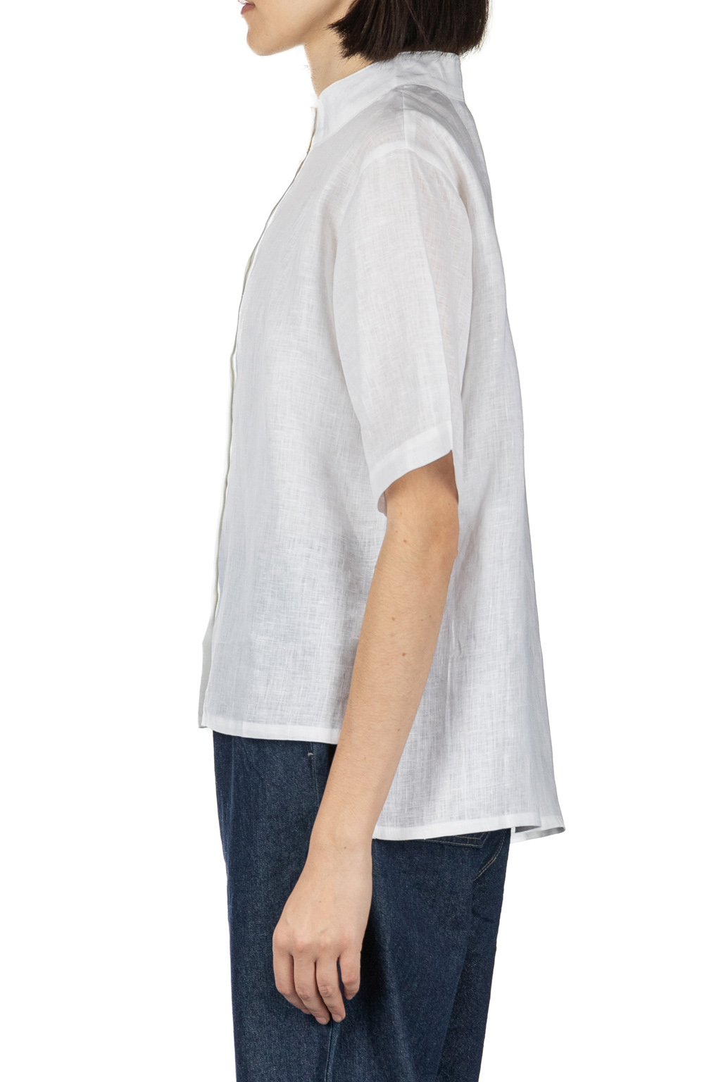 Nachukara - Linen Stand Collar Shirt - White